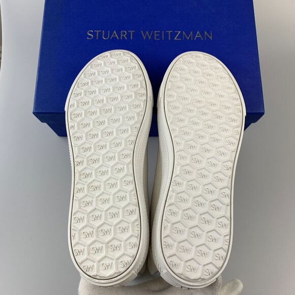 NIB Stuart Weitzman Hightop Shoes In White Size 38.5 - Picture 8 of 12